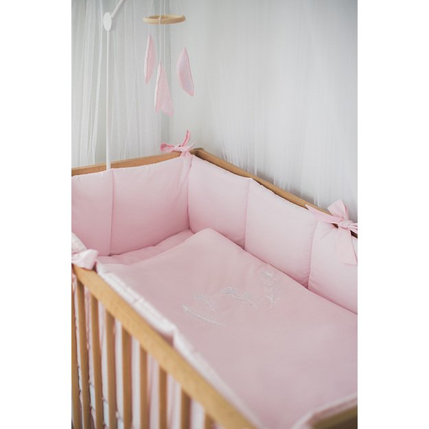 Pink Crib Bumper with Bows