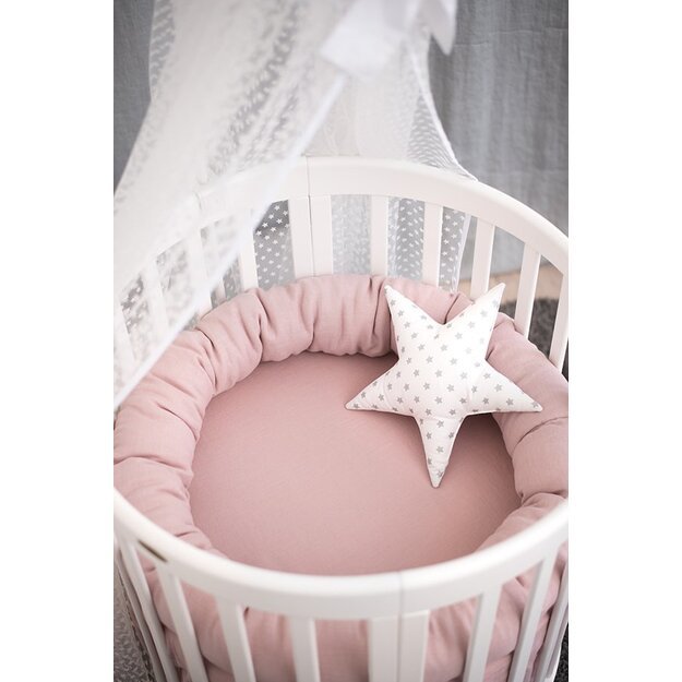 Pink Oval Linen Baby Bumper