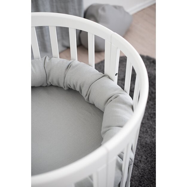 Gray Oval Linen (flax) Baby Bumper