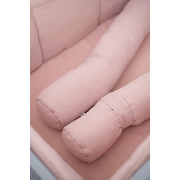 Pink Oval Linen Baby Bumper