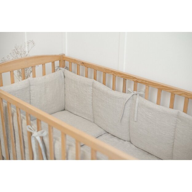 Natural Linen Cot Bumper I Cot and Cot