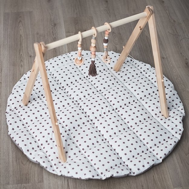 Natural Wooden Baby Gym with String