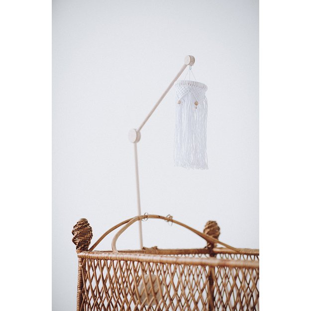 White Macrame Fiber Baby Mobile 