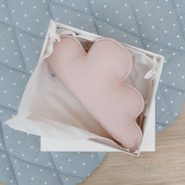 Pink linen (flax) cloud pillow 
