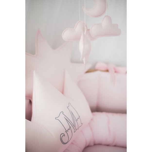 Pink personalised crown pillow with custom letter 