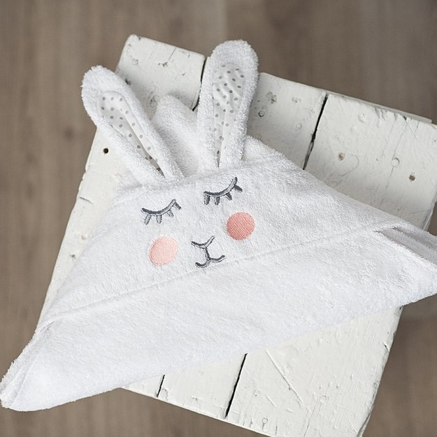SET: Bunny Towel, Rattle Toy, Dummy Holder