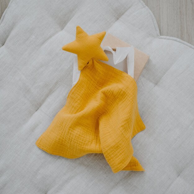 Mustard Muslin Star Baby Lovie