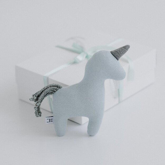 Light Blue Unicorn Rattle Toy