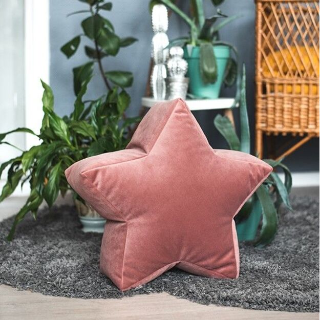 Pink Velvet Star Bean Bag Chair
