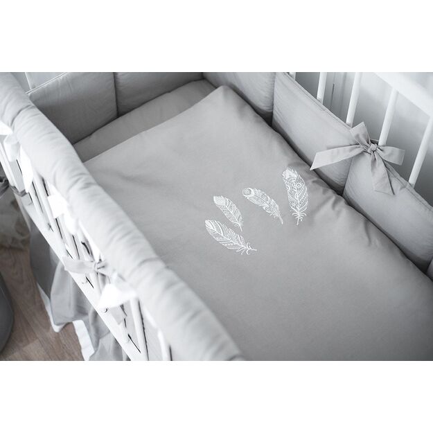 Gray Baby Bedding "Feather"