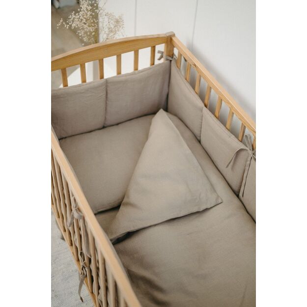 Light brown linen Baby Bedding