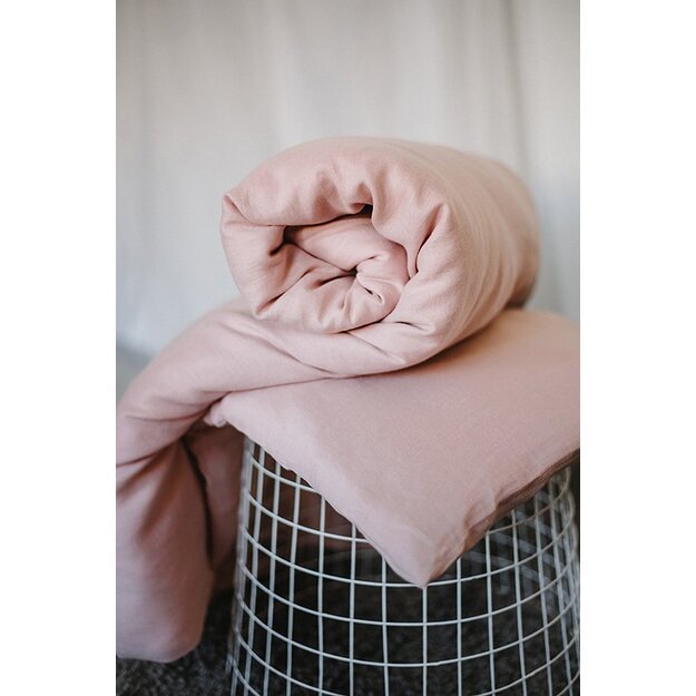 LINEN  (flax) Plain Pink Baby Bedding