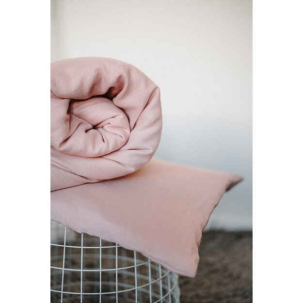 LINEN  (flax) Plain Pink Baby Bedding