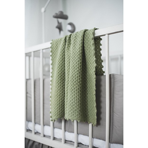 Pistachios greensoft knitted woolen blanket