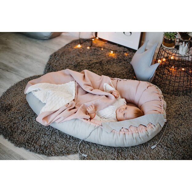 Plain Pink Linen - Minky Baby Blanket
