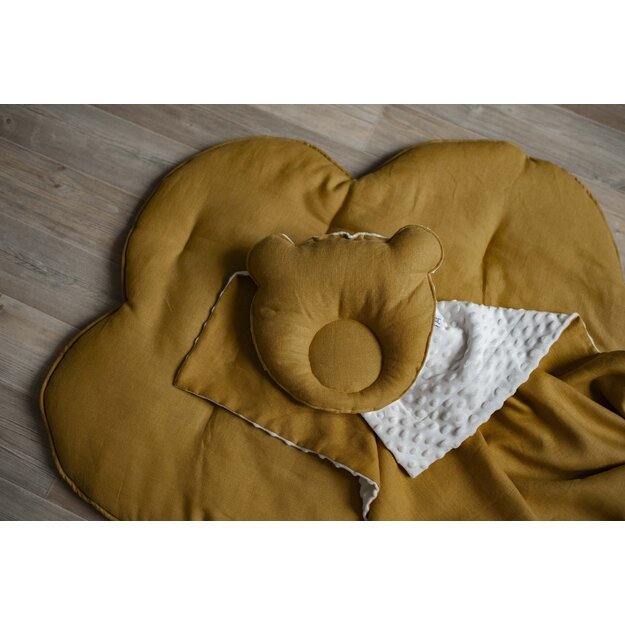 Mustard Linen (flax) - Minky Baby Blanket