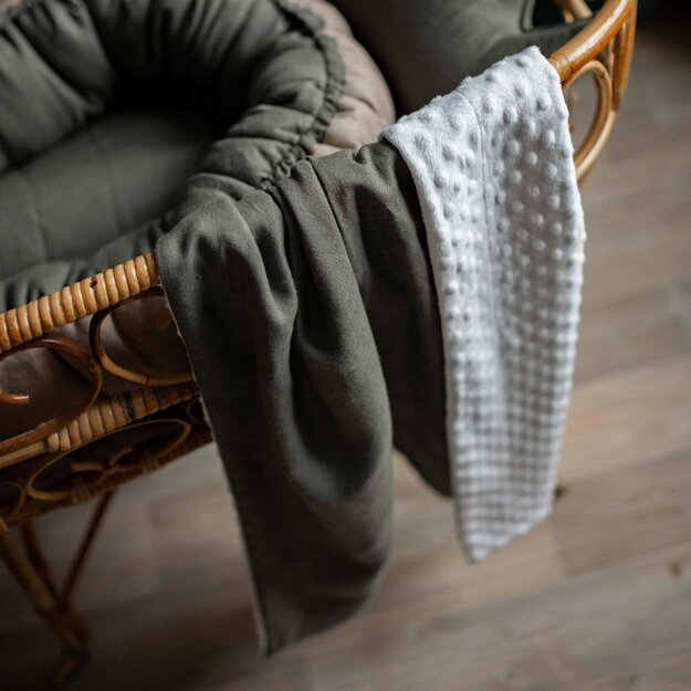 Green Linen (flax) - Minky Baby Blanket