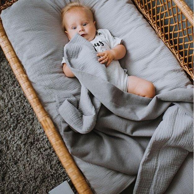 Grey Warm Muslin Baby Blanket
