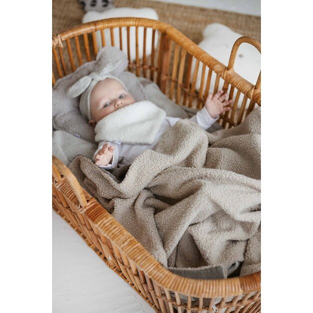 Warm Baby Blanket with muslin and teddy plush