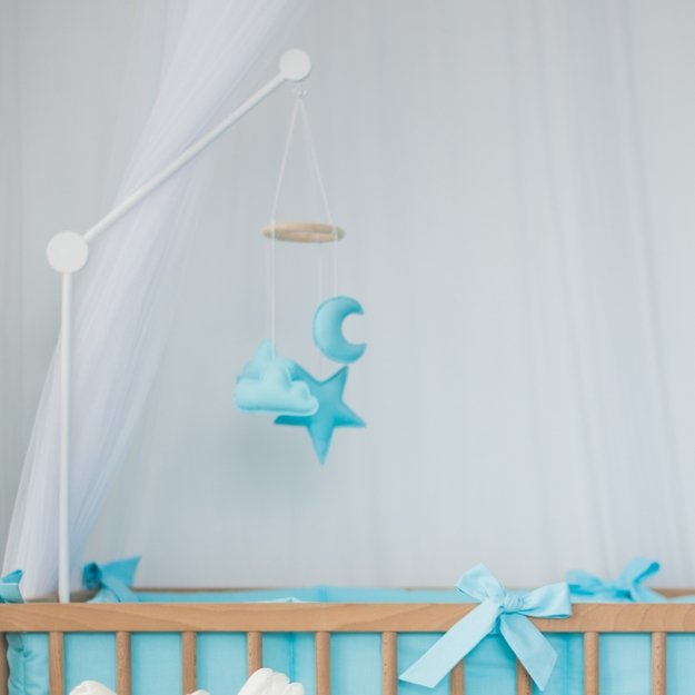 wooden cot mobile arm