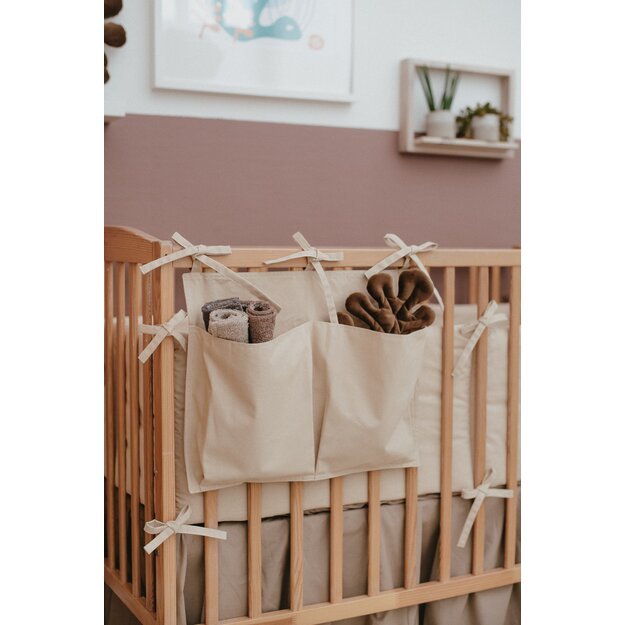 Baby Crib Pocket Diaper Organizer - Beige