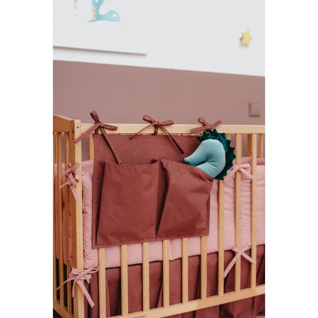 Baby Crib Pocket Diaper Organizer - Burgundy
