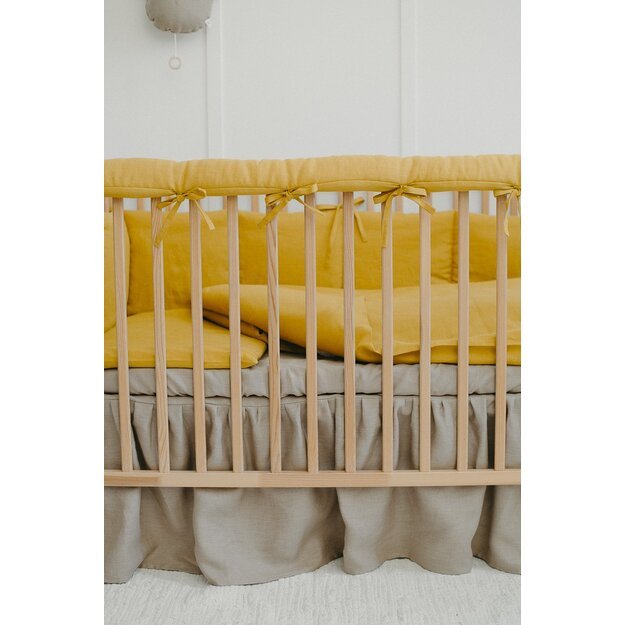 Mustard Linen Crib Rail Cover