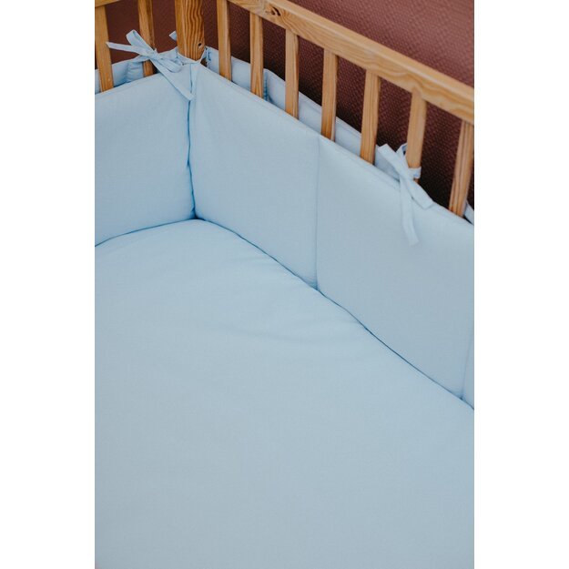 Blue fitted cot sheets for baby crib