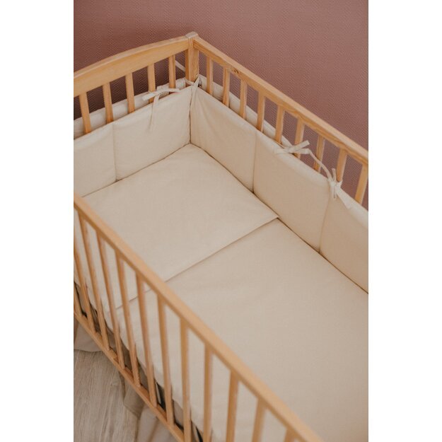 Beige fitted cot sheets for baby crib