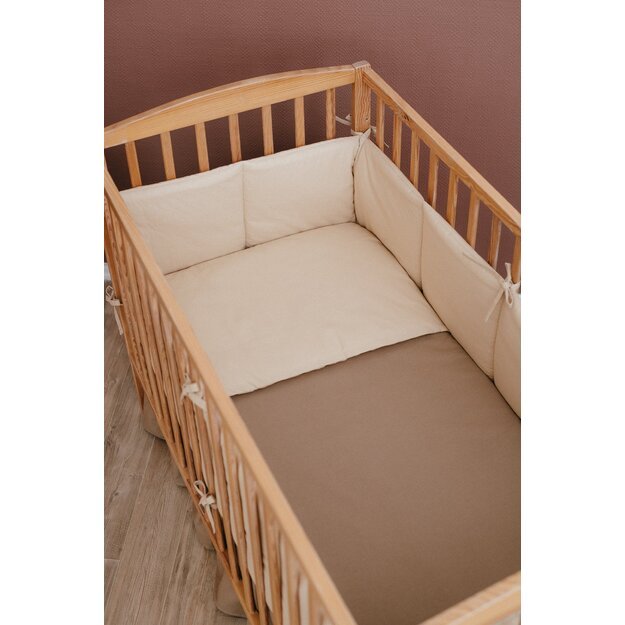 Brown fitted cot sheets for baby crib