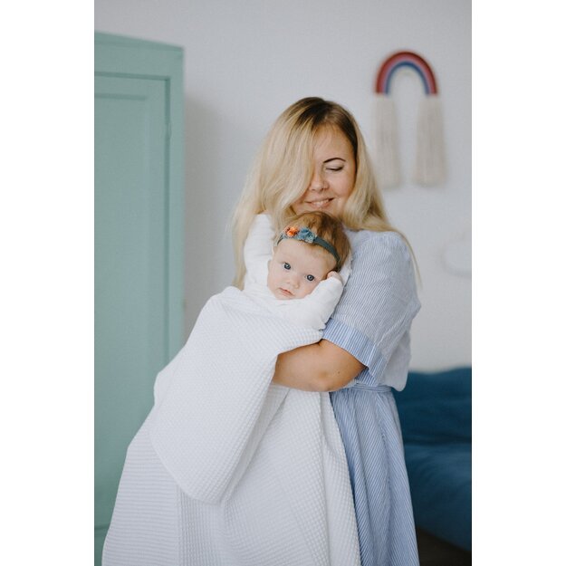 White Cotton Baby Swaddle Blanket