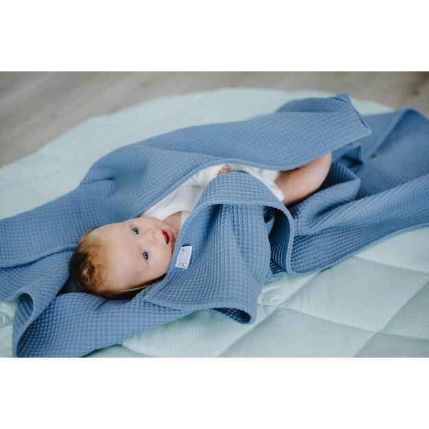 Navy Blue Cotton Baby Swaddle Blanket
