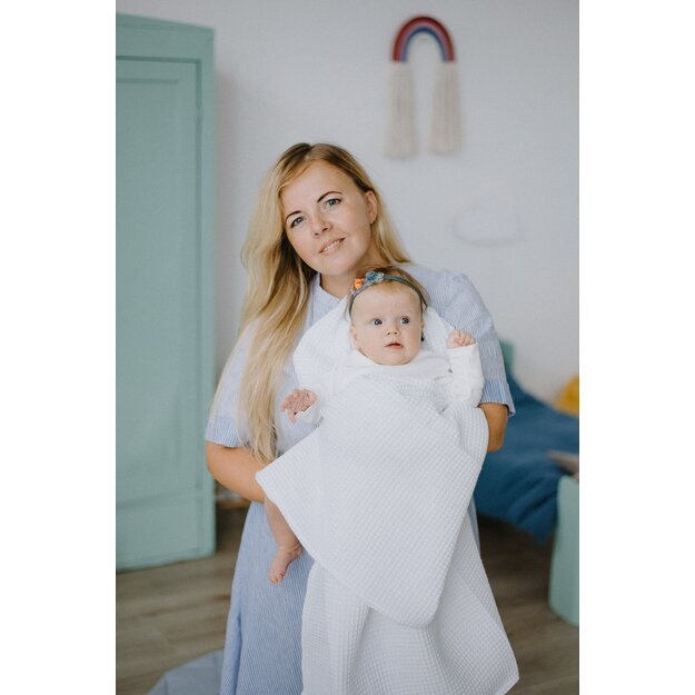 White Cotton Baby Swaddle Blanket